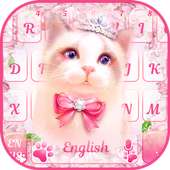 Pink Kitty Flower keyboard on 9Apps