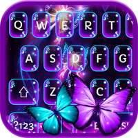 Neon Sparkle Butterfly Keyboard