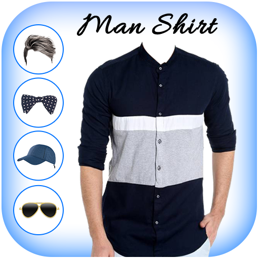 Man Blue Shirt Photo Suit icon