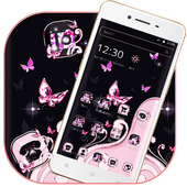 Pink Black Butterfly Launcher Theme 🦋 icon