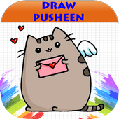 How To Draw Cute Pusheen Cat step by step icon