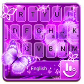 Papillon violet fluo icon