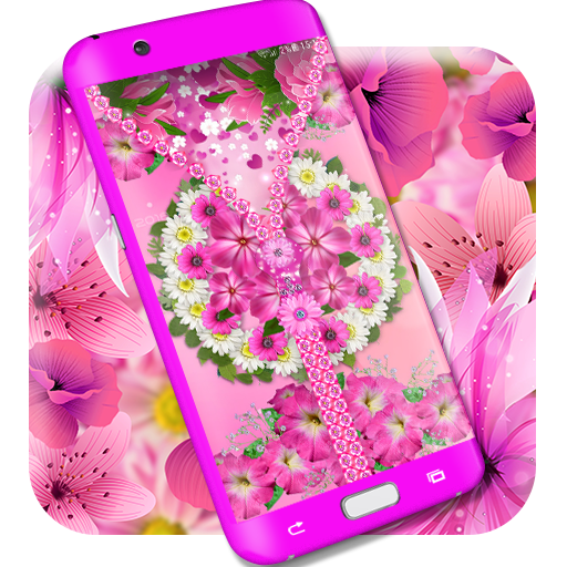 Pink flower zipper lock screen icon