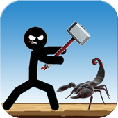 Kampf Strichmännchen gegen Skorpion icon