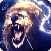 Blue Lightning Lion keyboarded
