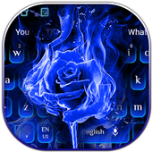 Blue Flame Rose Keyboard icon