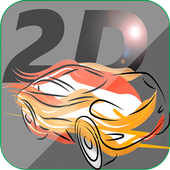 Jump car 2D icon