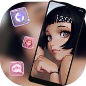 Big Eye Anime Cat Girl theme