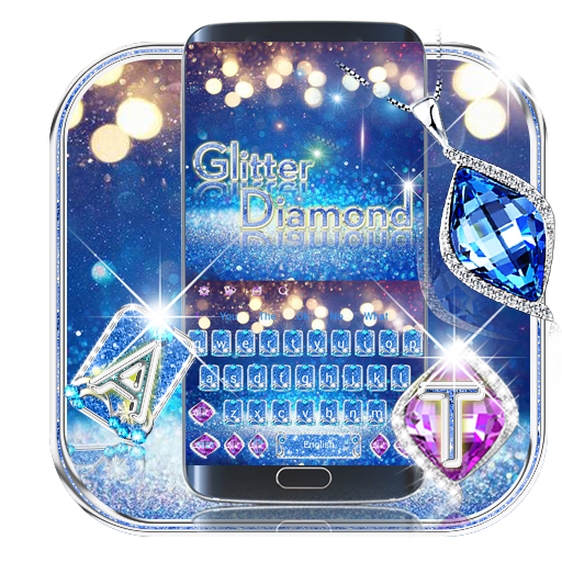 Blue Diamond Glitter Keyboard icon