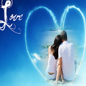 Blue Romantic Heart Photo Frame icon