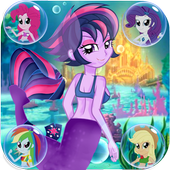 Little Pony Mermaid Magic Run icon