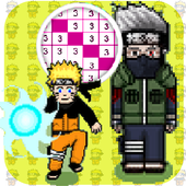 color by number Naruto Pixel Art icon