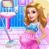 Virtual Pregnant Happy Mom House Cleaning Game icon