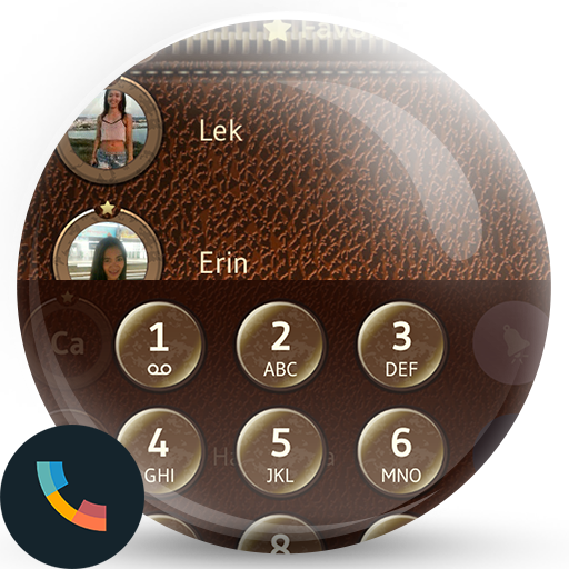 Leather Brown Phone Dial Theme icon