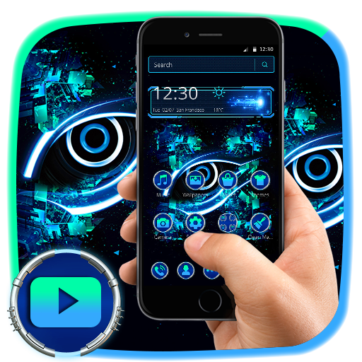 Blue Black Technology Theme icon