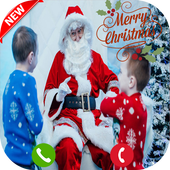 Phone call and messages with Santa Claus icon