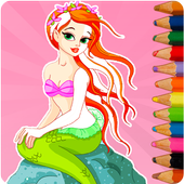 Mermaid Princess Coloring icon