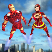 Flying Multi Iron Robot War Battle City icon