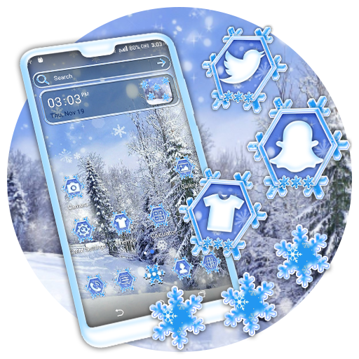 Winter Snowfall Launcher Theme icon