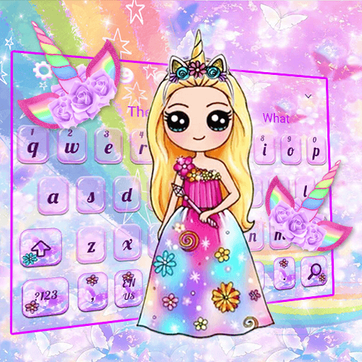 Cute Galaxy Unicorn Girl Keyboard Theme icon