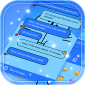 Blue Cat SMS Theme – Blue Cute Kitty Cat Wallpaper icon