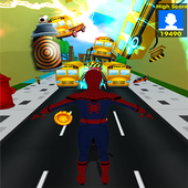 Subway spider hero boy icon