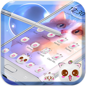 ikon Lucu merah muda kitty cat tema, fantasi kitty cat