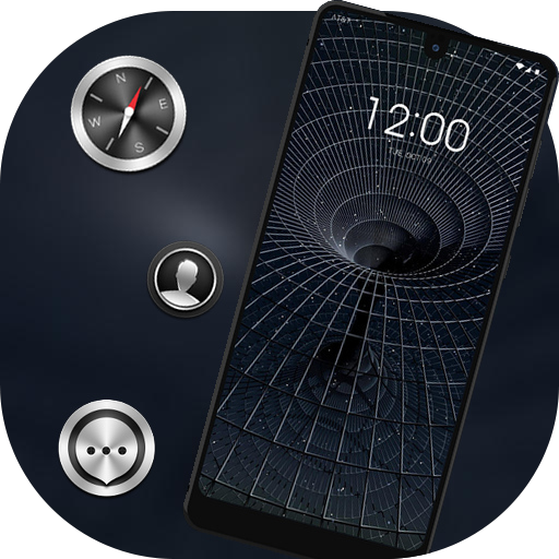Black liquid metal channel Galaxy M20 Tech theme icon