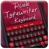 Pink typewriter keyboard icon