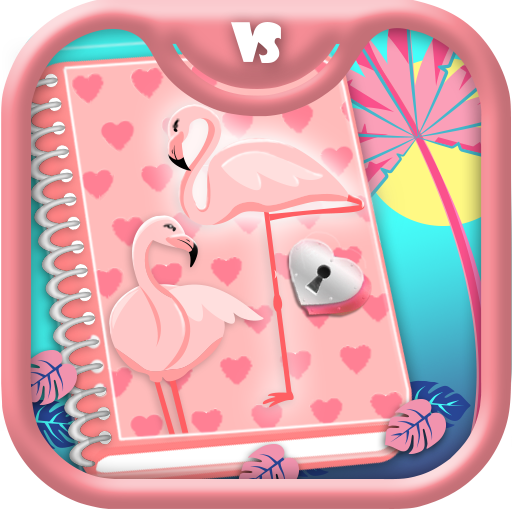 Flamingo Diary With A Lock icon
