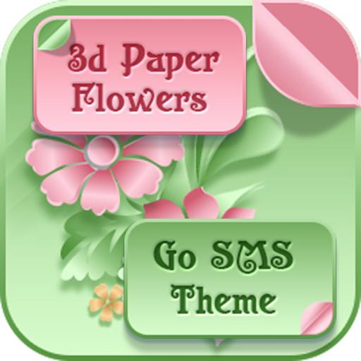 GO SMS PRO THEME 3D PAPER FLOWERS BUTTERFLIES icon