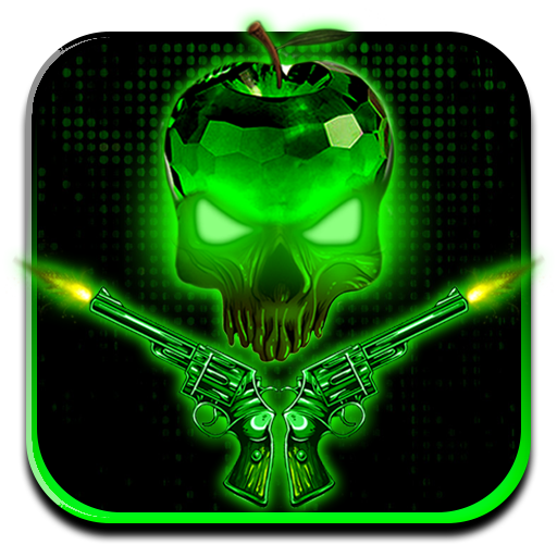 Green Crystal Apple Skull Theme icon