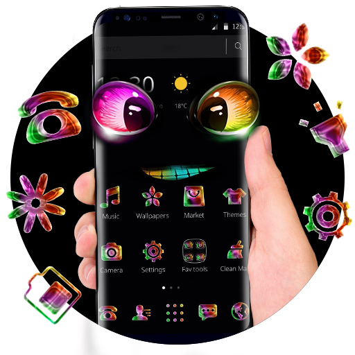 Cartoon Neon Cute Monster Theme icon