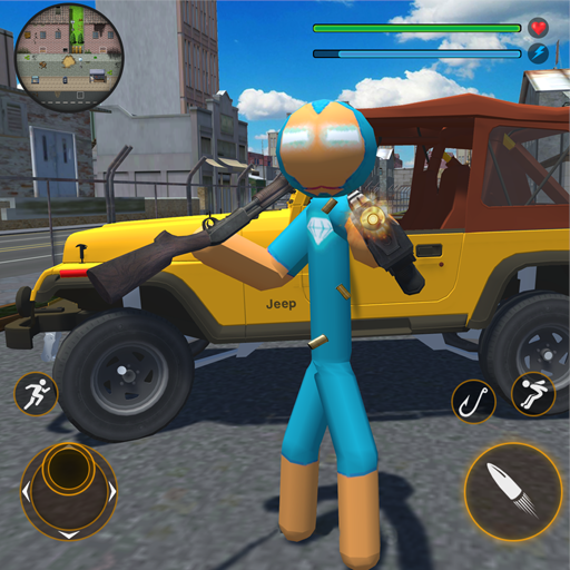 Iron Stickman Hero Rope Crime Vegas Mafia icon