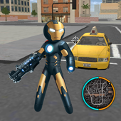 Black Iron Stickman Rope Hero Crime Gangstar icon