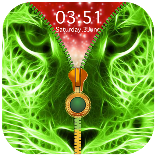 Neon Green Zipper Lock Screen icon