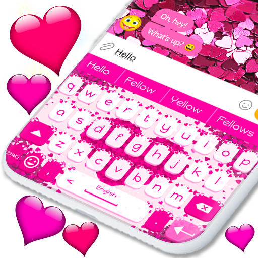 Pink Hearts Keyboard 💕 Love Keyboard Themes icon