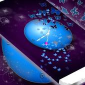 Clock with Butterflies icon