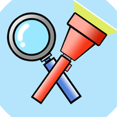 Flashing Magnifying glass icon