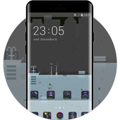 Flower theme google lollipop november night icon