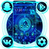 Blue Technology Neon Launcher Theme🌀 icon