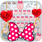 Lovely pink diamond keyboard theme icon