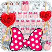 Lovely pink diamond keyboard theme on 9Apps