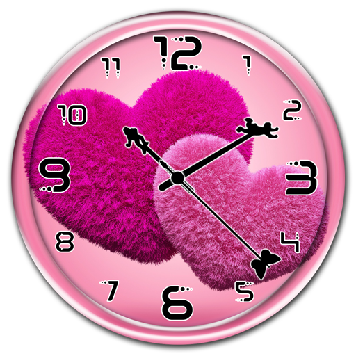 Fluffy Hearts Clock Live WP icon