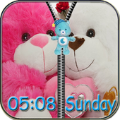 Teddy Bear Zipper Screen Lock icon