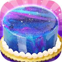 Galaxy Mirror Glaze Cake - Sweet Desserts Maker