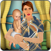 Virtual Single Mom New Baby Born Sim icon