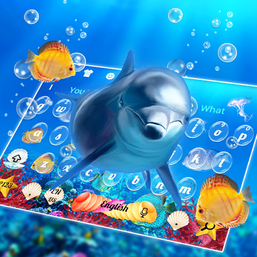 Lovely Aquatic Dolphin Keyboard Theme icon
