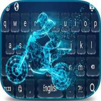 Neon Fire Motorbike Keyboard