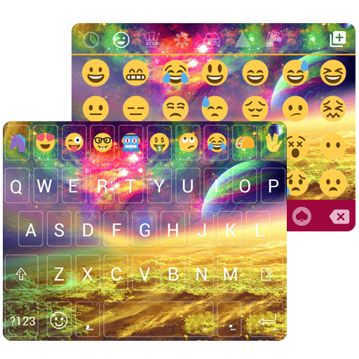 Gold Neon Emoji Keyboard Theme icon